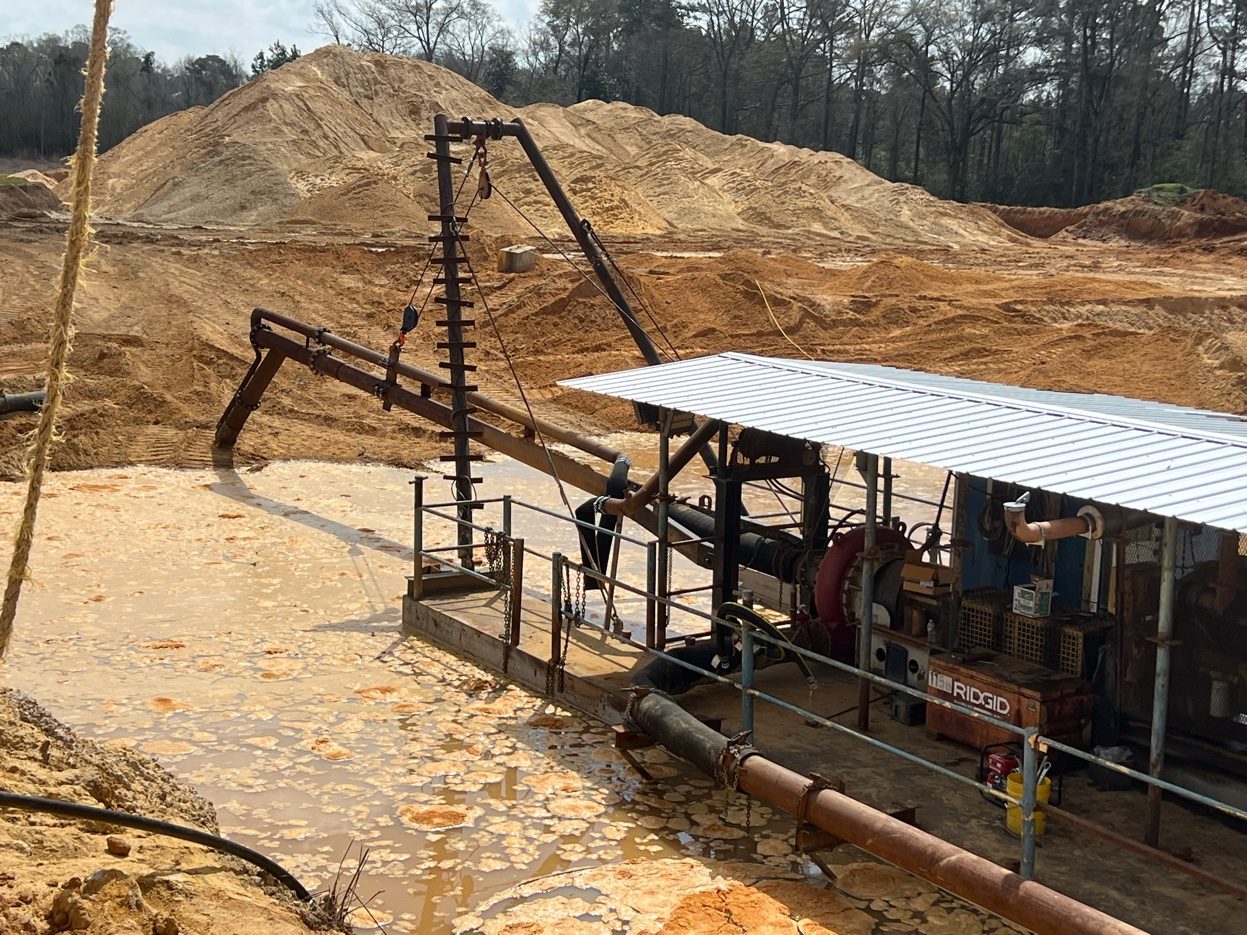 A dredge working the pit at one of our Louisiana mining operations